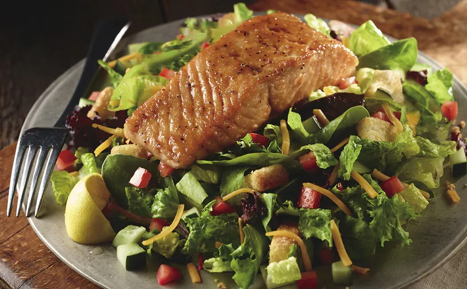 Longhorn Menu With Prices 2026 25 Farm Fresh Field Greens with Grilled Salmon